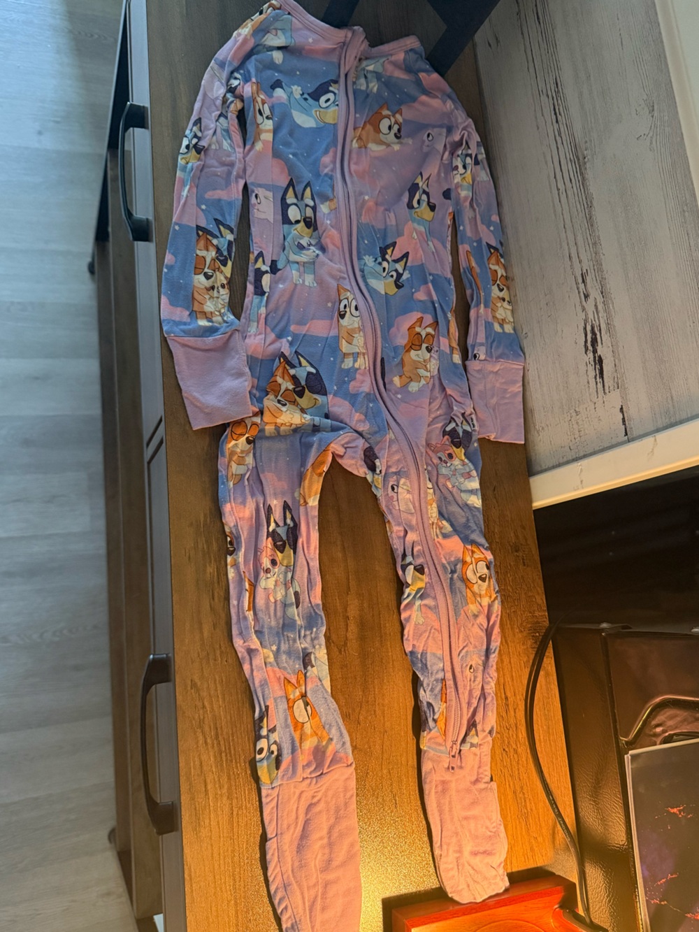 Little Sleepies Lavender and Light Blue Puppy Footed One-Piece